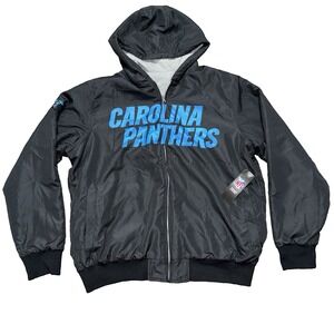 NFL Carolina Panthers Reversible Men's Full Zip Up Hooded Jackets Size XL